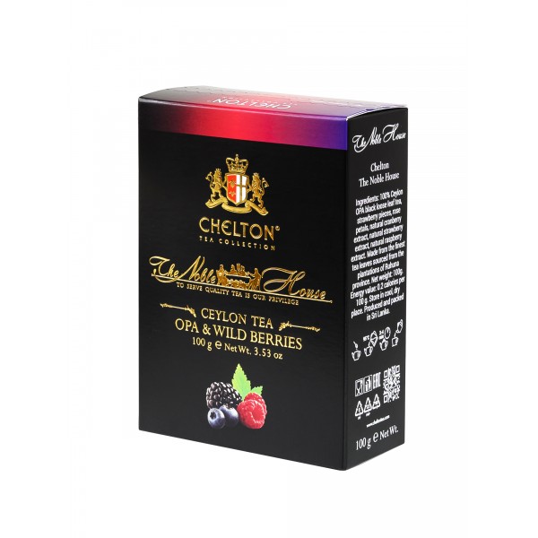 Благородный дом "Wild Berries", 100 гр черный крупнолистовой чай (OPA) с лесными ягодами