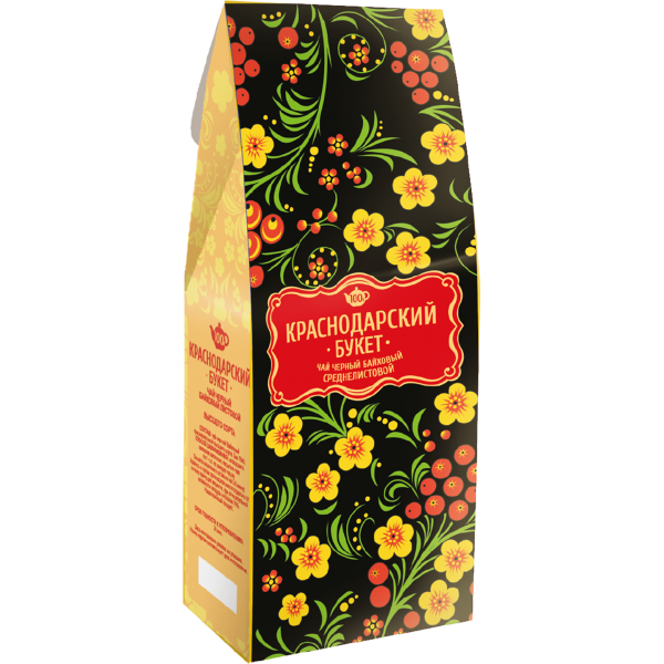 Чай Краснодарский Букет, черный среднелистовой, 100г.